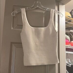 Artizia babaton xs Cream Ribbed Women's Tank Top